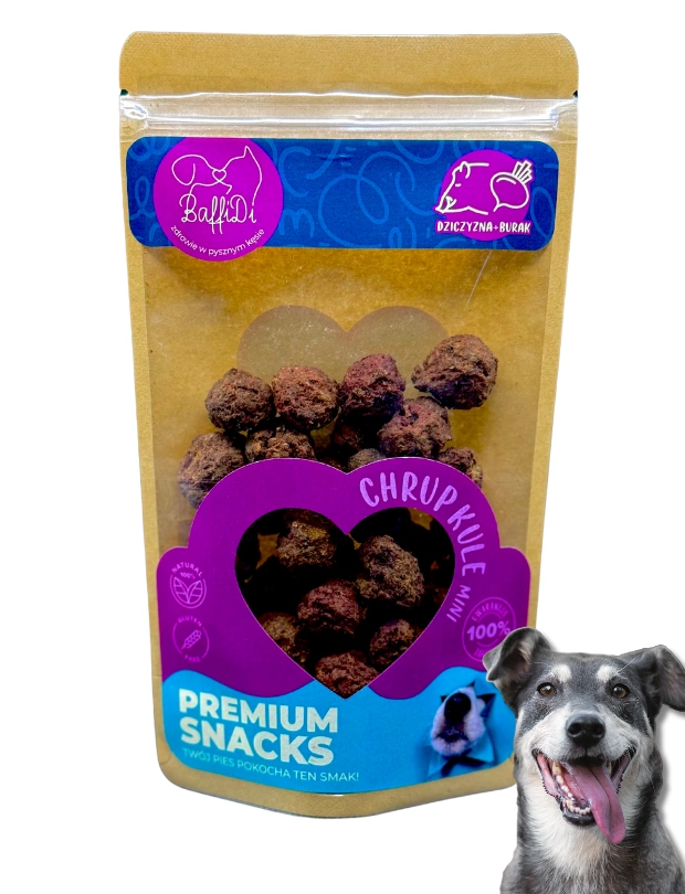 BAFFIDI CHRUPKULE MINI PRZYSMAKI DLA PSA DZICZYZNA Z BURAKIEM 100G