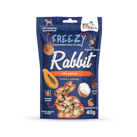 SYTA MICHA FREEZY PRZYSMAKI DLA PSA LIO KRÓLIK Z PAPAJĄ I KOKOSEM 40G