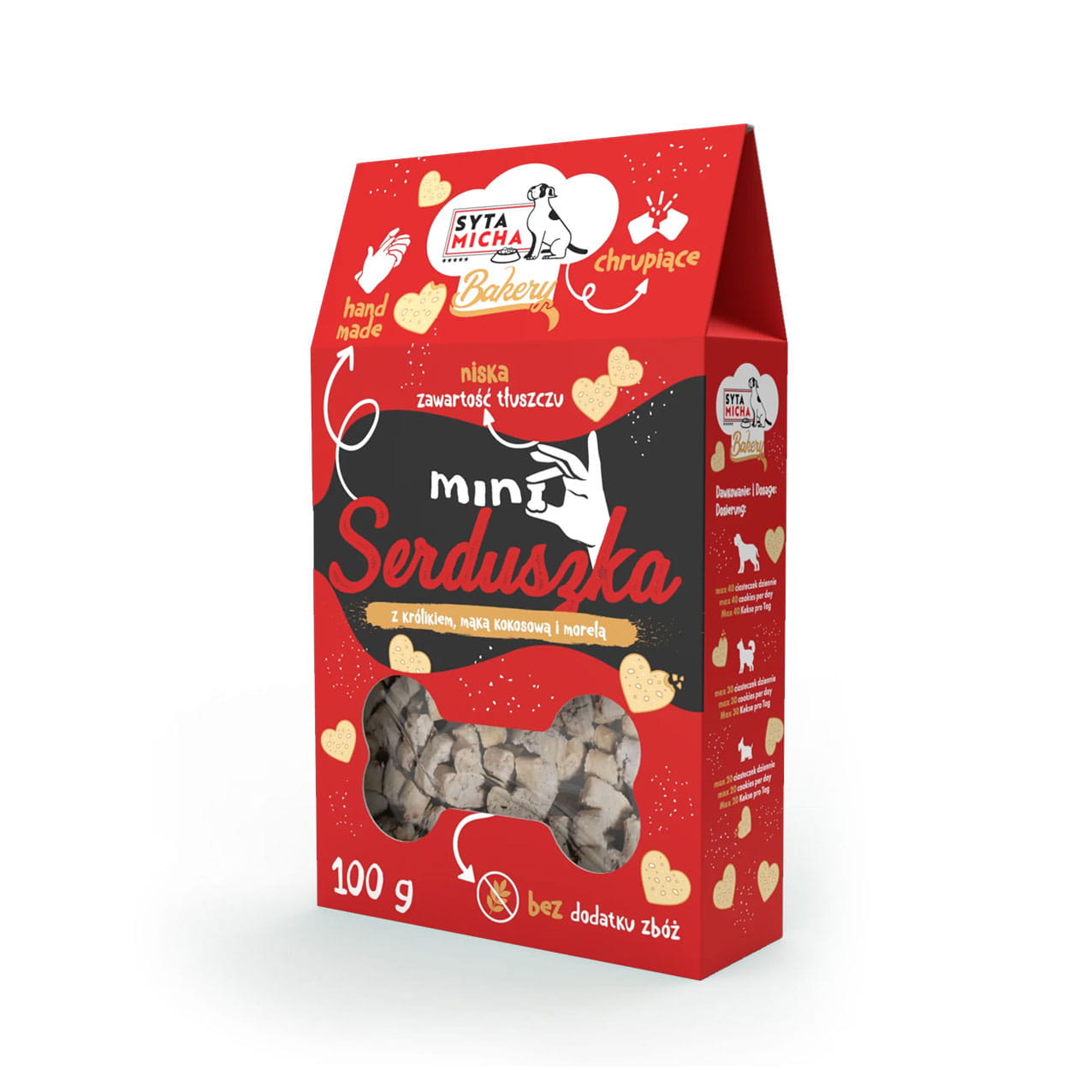 SYTA MICHA BAKERY PRZYSMAKI DLA PSA MINI SERDUSZKA Z KRÓLIKIEM 100G