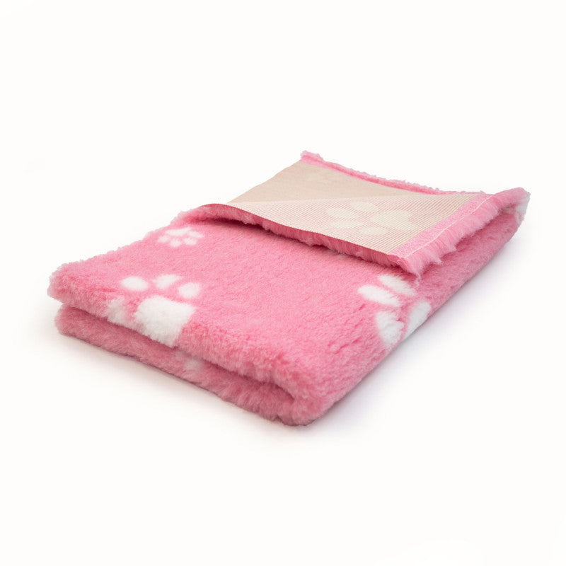 BUBA DRY BED 100X75CM RÓŻOWY BIAŁE ŁAPKI