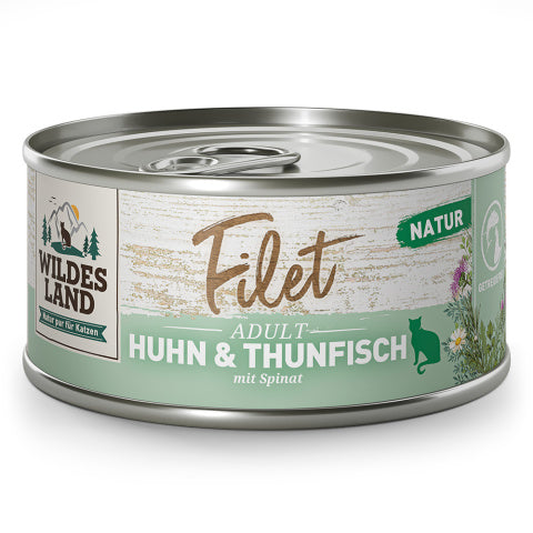 WILDES LAND CAT MOKRA KARMA DLA KOTA FILET HUHN THUNFISH 80G