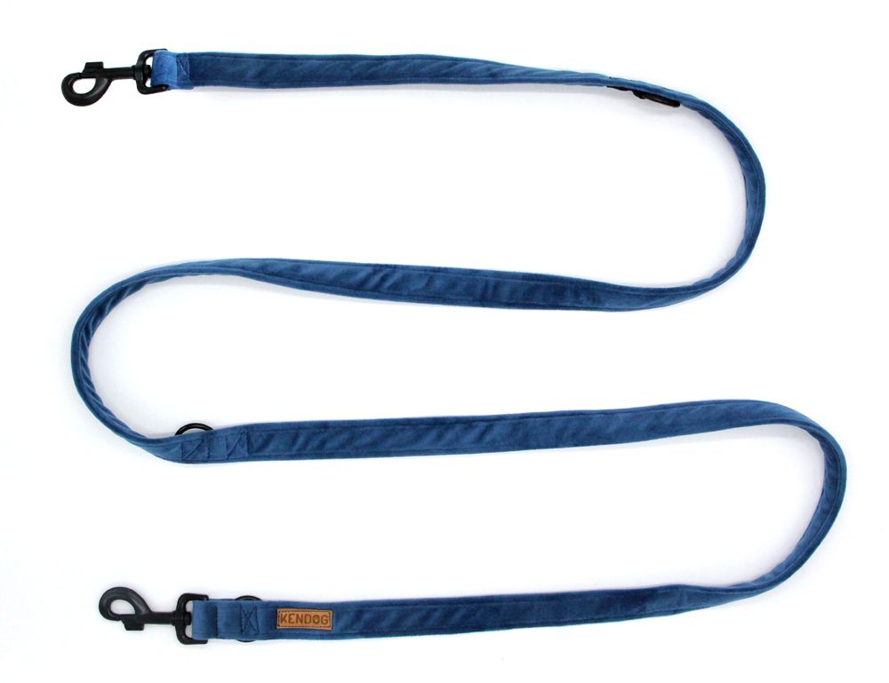 KENDOG SMYCZ PRZEPINANA VELVET BLUE 200 CM 2CM