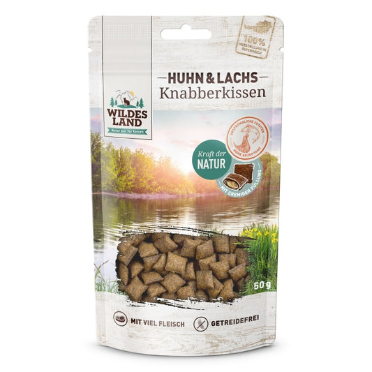WILDES LAND CAT KNABBERKISSEN HUHN LACHS PRZYSMAKI DLA KOTA 50G