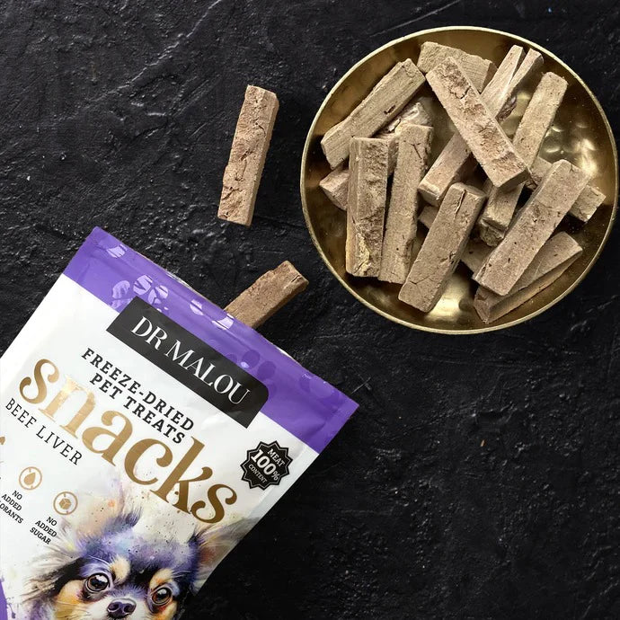 DR MALOU SNACKS LIOFILIZOWANY PRZYSMAK DLA PSA WĄTROBA WOŁOWA 50G