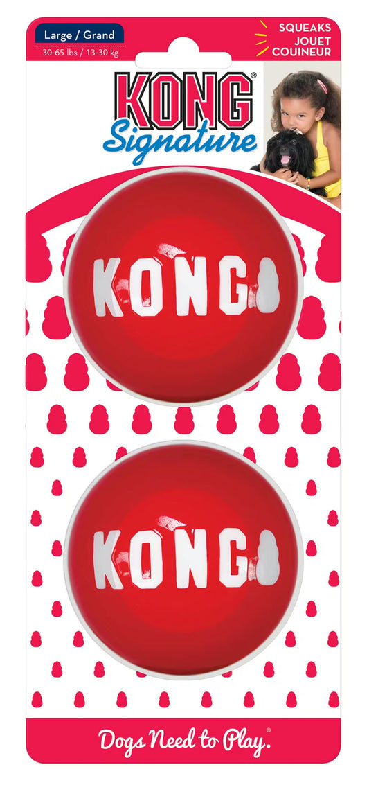 KONG SIGNATURE BALLS 2-PK LG