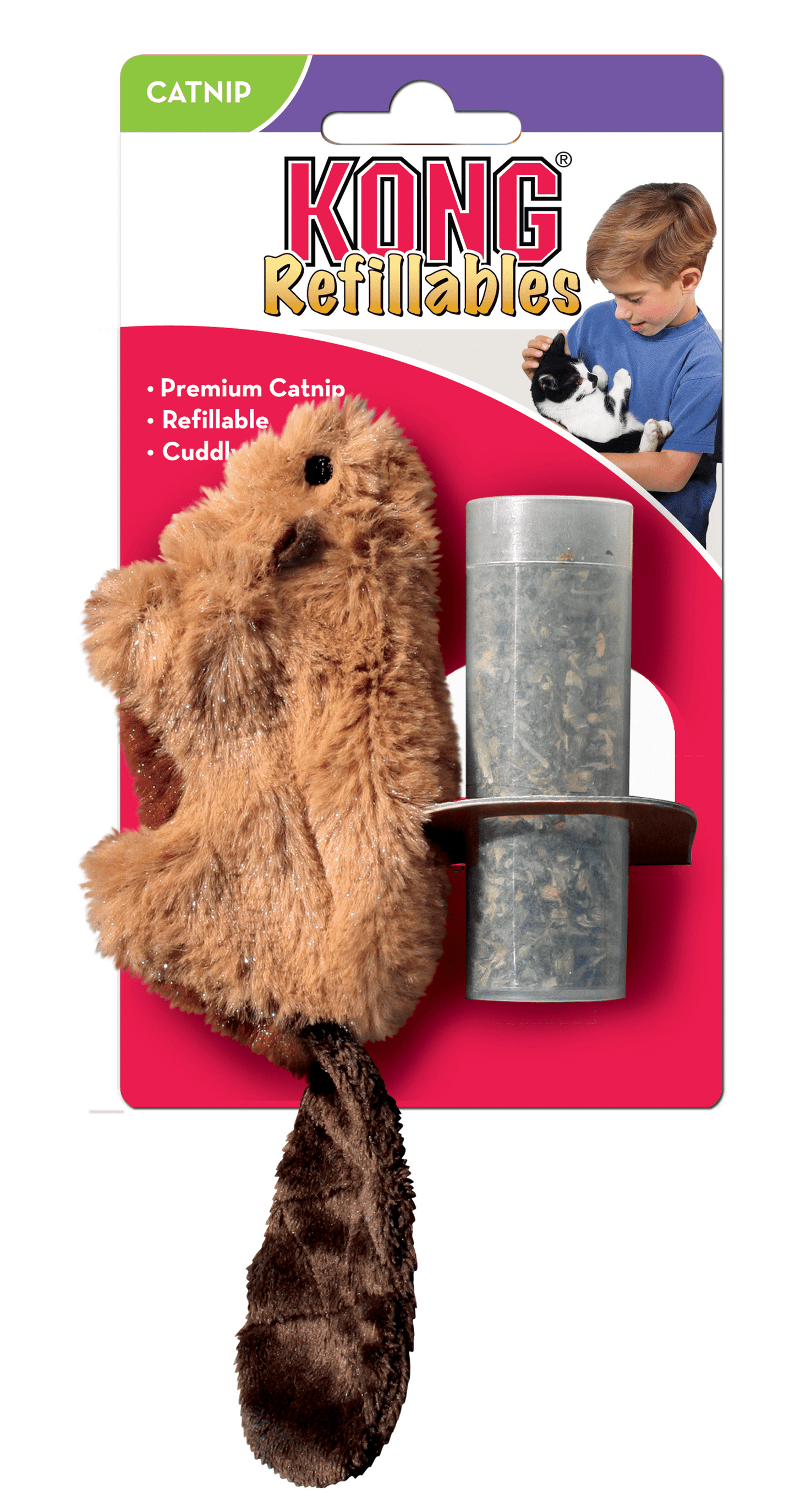 KONG CAT REFILLABLE CATNIP BEAVER