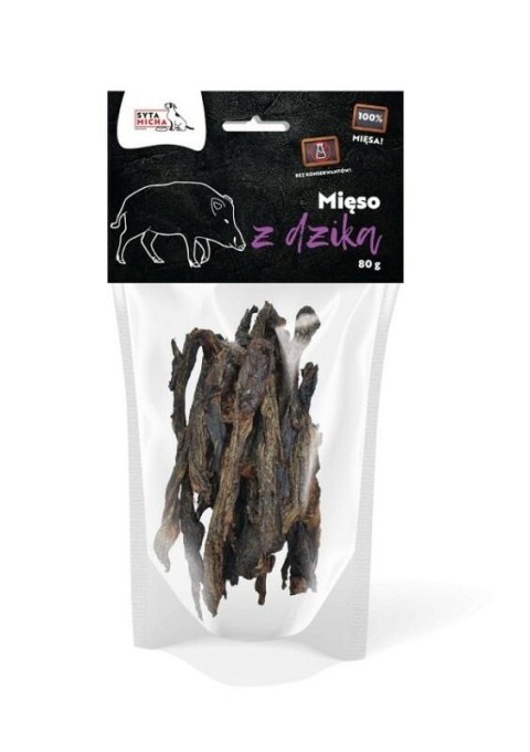 Suszone mięso z dzika dla psa 80g SYTA MICHA Suszone mięso z dzika dla psa 80g SYTA MICHA