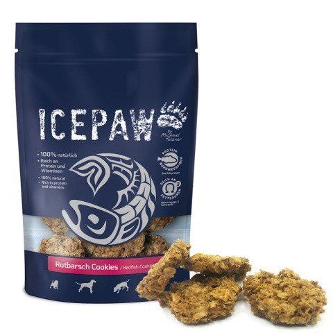 ICEPAW Rotbarsch Cookies- ciasteczka z karmazyna dla psa (100g) ICEPAW Rotbarsch Cookies- ciasteczka z karmazyna dla psa (100g)