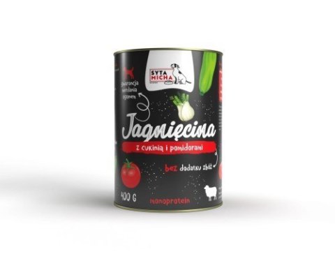 SYTA MICHA Karma mokra dla psa jagnięcina z cukinią i pomidorami 400g SYTA MICHA Karma mokra dla psa jagnięcina z cukinią i pomidorami 400g