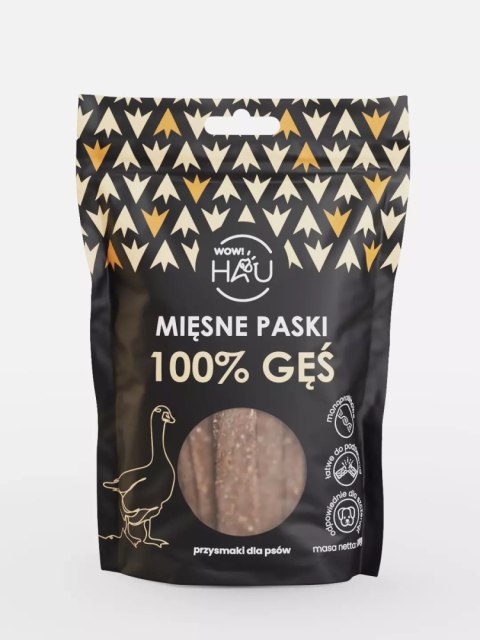 WOW! HAU - Mięsne paski 100% GĘŚ 120g WOW! HAU - Mięsne paski 100% GĘŚ 120g