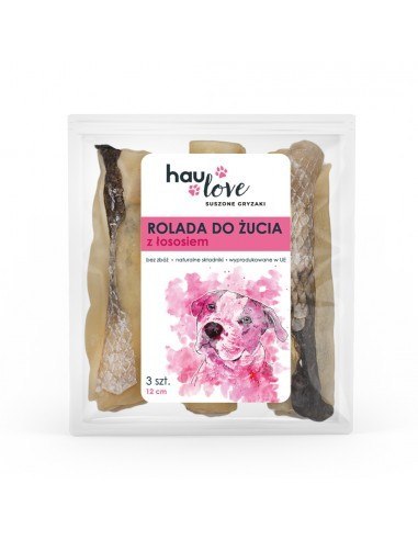 HAULOVE Rolada do żucia z łososiem 12cm 3szt. HAULOVE Rolada do żucia z łososiem 12cm 3szt.