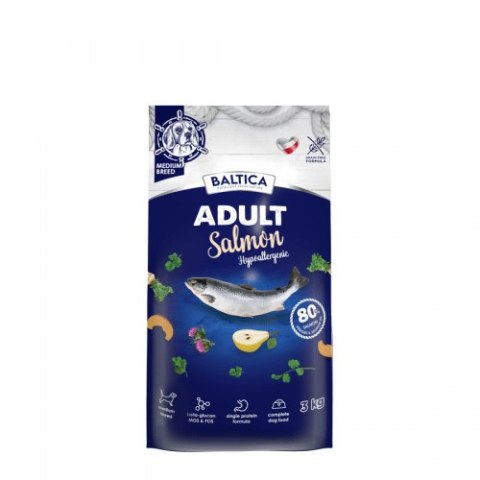 BALTICA Karma hipoalergiczna łososiem dla średnich ras 3kg BALTICA Karma hipoalergiczna łososiem dla średnich ras 3kg