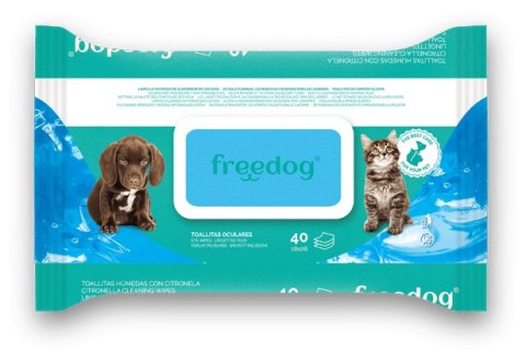 Freedog Chusteczki pielęgnacyjne dla psa i kota do oczu 40 sztuk Freedog Chusteczki pielęgnacyjne dla psa i kota do oczu 40 sztuk