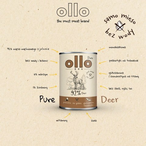 OLLO Pure Jeleń- mokra karma dla psa 400g OLLO Pure Jeleń- mokra karma dla psa 400g