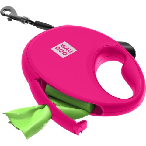 WAUDOG Smycz automatyczna dla psa R-leash z pojemnikiem na worek, taśma odblaskowa, różowa M 20kg/5m WAUDOG Smycz automatyczna dla psa R-leash z pojemnikiem na worek, taśma odblaskowa, różowa M 20kg/5m