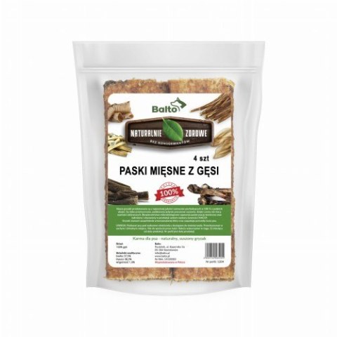 BALTO Paski mięsne z gęsi dla psa- 4 sztuki BALTO Paski mięsne z gęsi dla psa- 4 sztuki
