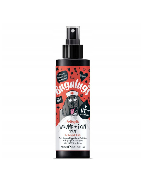 Bugalugs Antiseptic Wound & Skin Spray 200ml - spray na drobne rany i skaleczenia skóry psa i kota Bugalugs Antiseptic Wound & Skin Spray 200ml - spray na drobne rany i skaleczenia skóry psa i kota