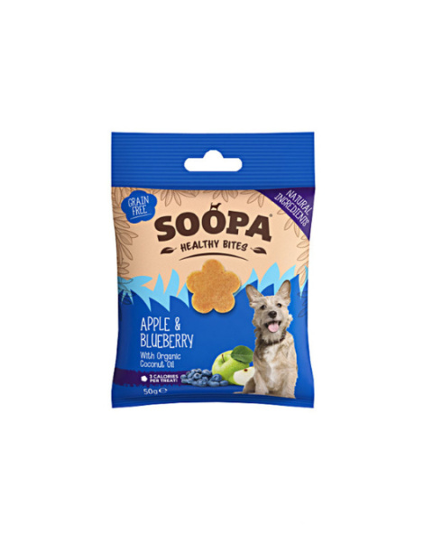 SOOPA Healthy Bites przysmak dla psa - Jabłko i Borówka (50g) SOOPA Healthy Bites przysmak dla psa - Jabłko i Borówka (50g)