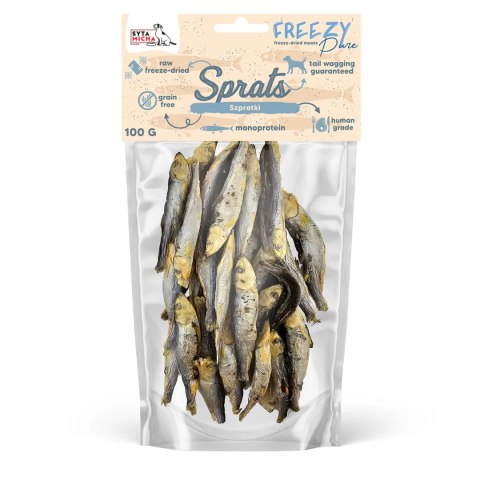 SYTA MICHA 100% liofilizowane szprotki dla psa 100g FREEZY Pure SYTA MICHA 100% liofilizowane szprotki dla psa 100g FREEZY Pure